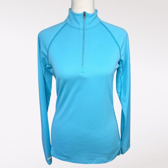 Eastern Mountain Sports Quarter Zip Pullover Aqua Blue Long Sleeve Top Small - Picture 1 of 9
